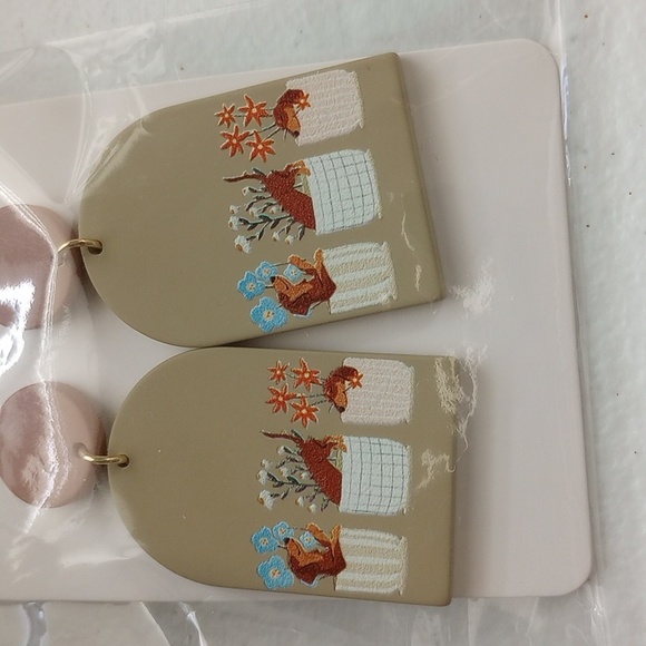 Polymer Clay Earrings With Dog Design - Picture 9 of 9